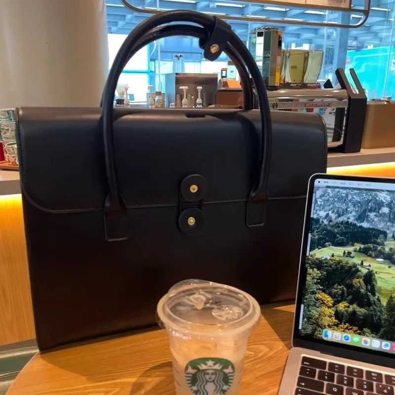 french 14 inch Laptop Bag for Women korean hand bag PVC Leather Velvet Interior Fits Charger Mouse Stylish Work Bag BriefcaseT251125