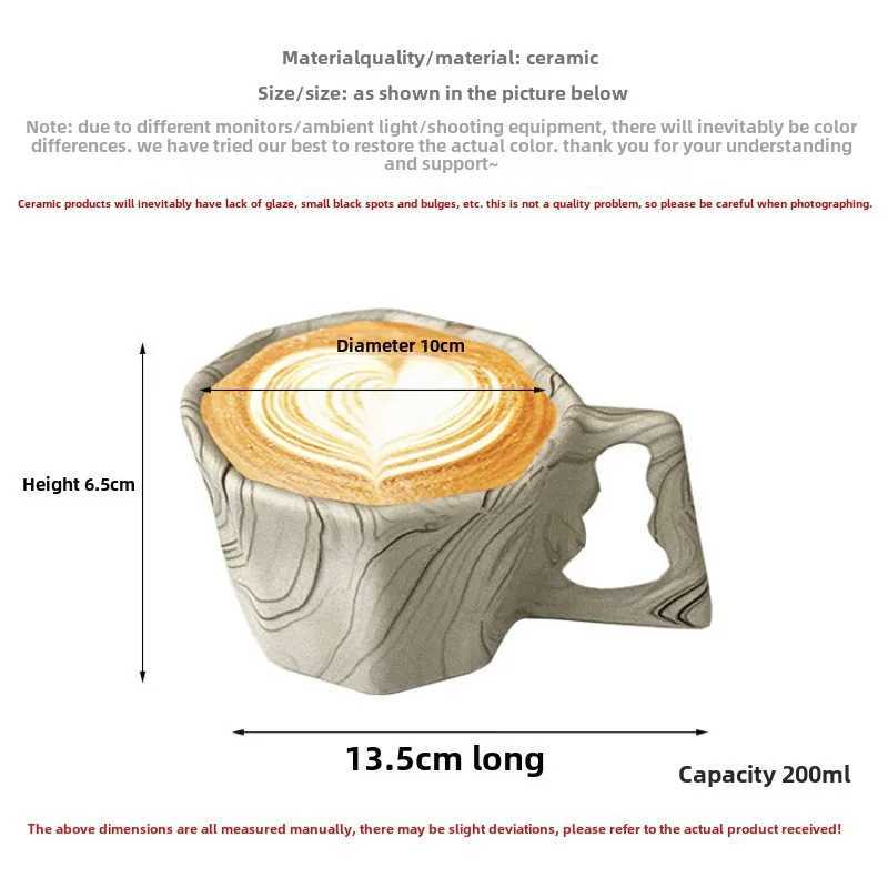 Simple Ink Octagonal MugCreative Ceramic Coffee MugScandinavian Style Home CupDesktop DecorationLatte Art Cup Y251125