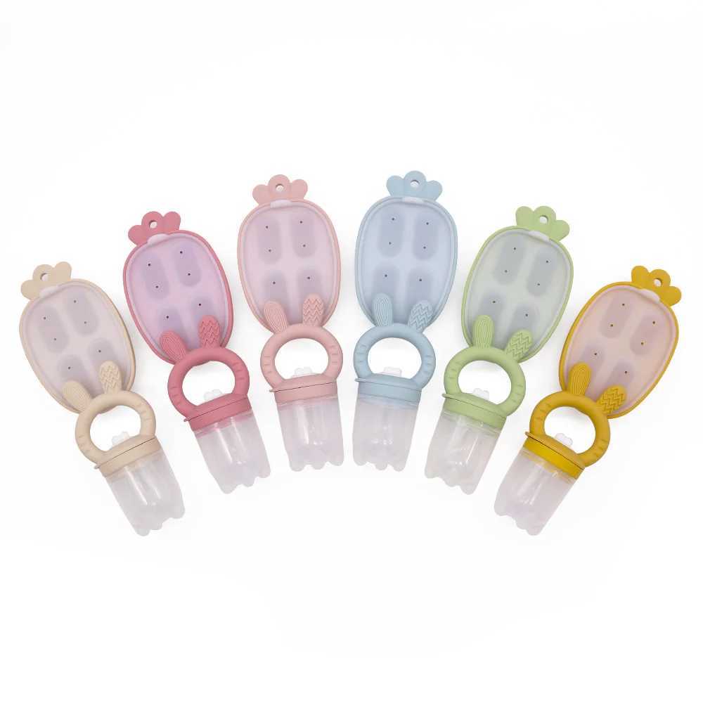 Cute Baby Fruit and Vegetable Teether Toy Food Supplement Bite Le Silicone Baby Feeding Tableware Ice Mold Baby Stuff G251125