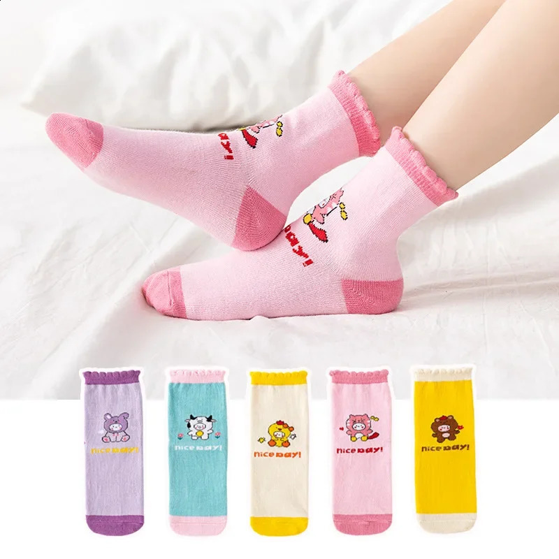 5 pairs of childrens socks cartoon spring autumn animal girl cute boy toddler 112 years old 250421