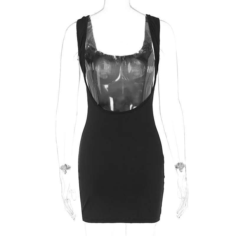 Dongdumaoyi Townlike Square Collar Slim Bodycon Dress Women Spaghetti Strap Summer Backless Nightclub Sexy Party Dresses