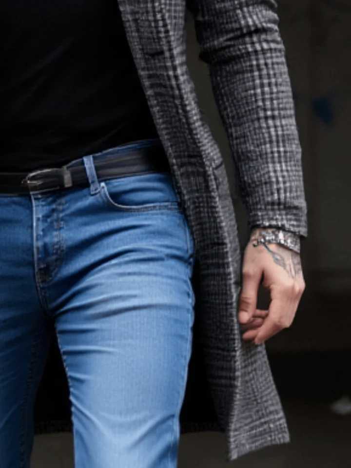 New Arrival Mens Checkered Wool Overcoat Single Breasted Thickened With Lining EU Sizes Winter Commuting Outdoor StyleT251125