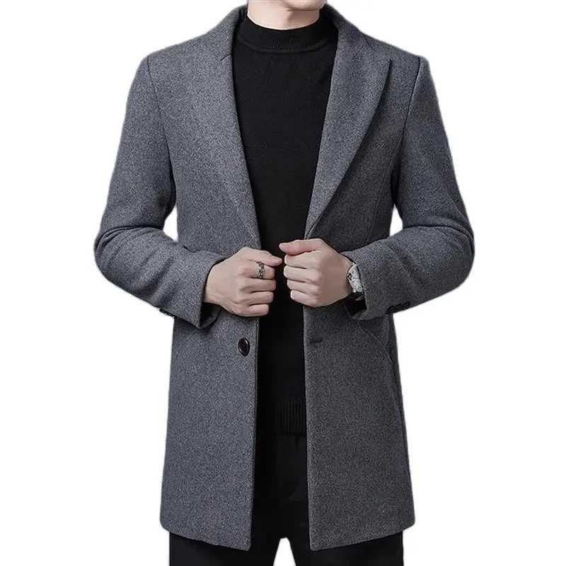 Men Jackets Winter Wool Jacket Coats Mens High-quality Woolen Windbreaker Mens Autumn Casual Slim Business Woolen Trench CoatT251125