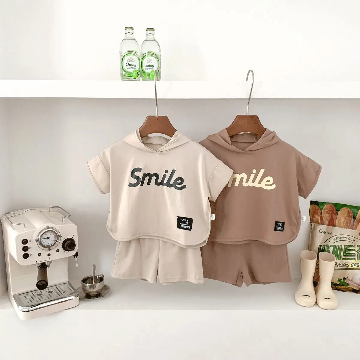 Summer Baby Suit Loos Hooded Short Sleeve Shirt with Pants 2pcs Kids Boys Suit 1-5 Years Old 250424