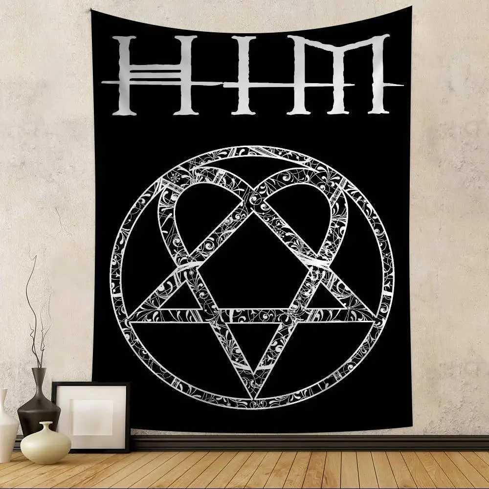 Rock H-HIM Band Chart Tapestry Bohemian Wall Tapestries Mandala Wall Art DecorM251125