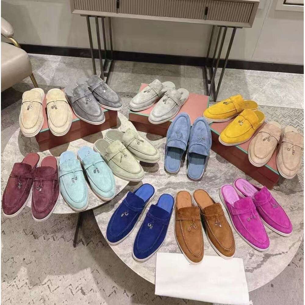 Womens mens Slippers Designer Shoe Summer Slip-Ons comfortable slide casual shoe slipper Luxury Mule Loafer clog sandal slipper Flat 100% Suede Moccasin Size 35-45