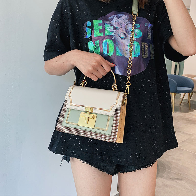 New Free Delivery Designer Shoes By 2025 Women's Handbag 2020 New Korean Version Ins Small Square Fashion Contrasting Chain Crossbody Shoulder Ba