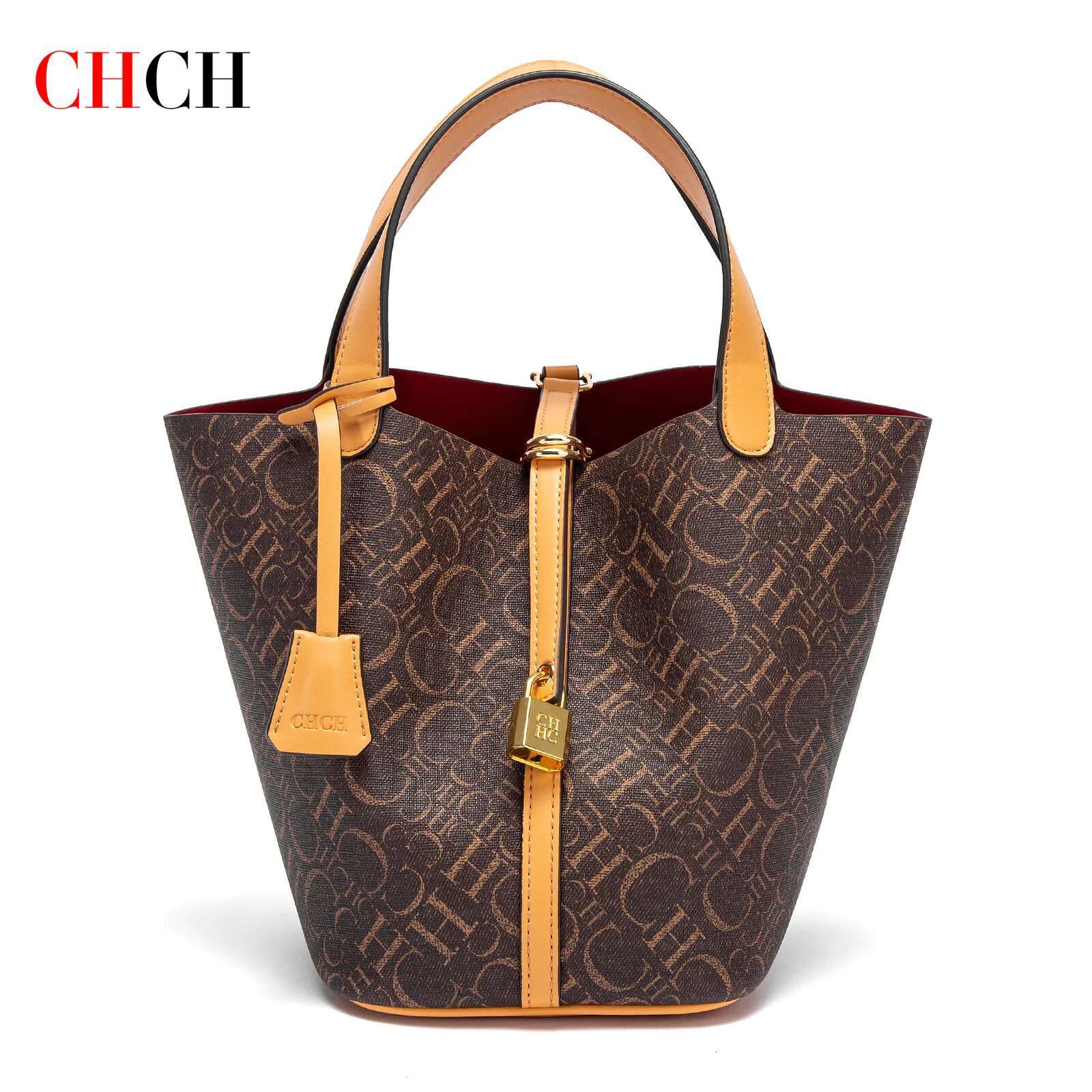 CHCH Tote 2024 New Large Capacity Basket Classic Copper Lock Commuter Women's Bag