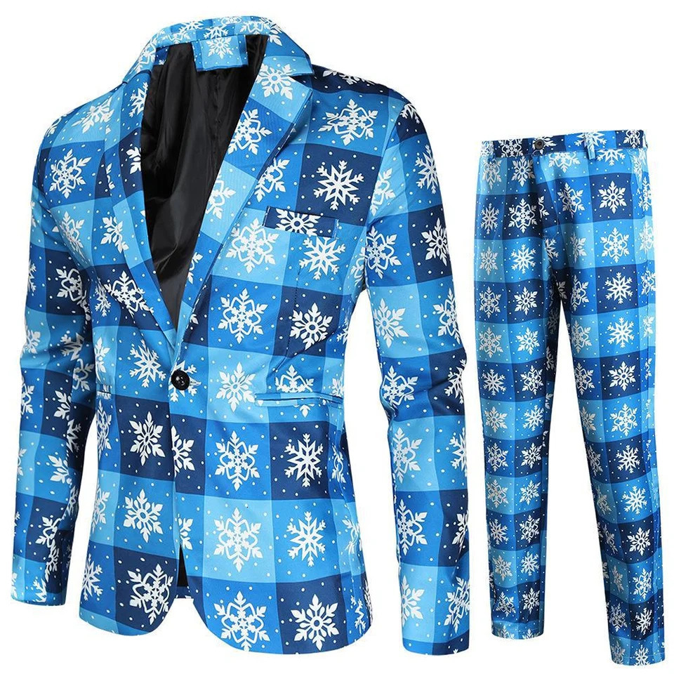 Mens Christmas Ugly Blazer Jacket Coats Long Sleeve Tops Xmas Santa Party Blazers Business Jacket Halloween Prom Suit Clothesing 251124