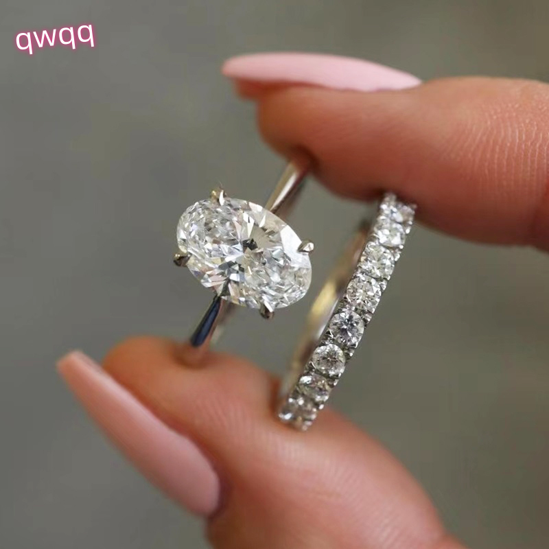 Yu Ying Made 925 Silver D Color Round/Emerald/Square Moissanite Diamond Band Ring for Women Anniversary/party Fine Jewelry