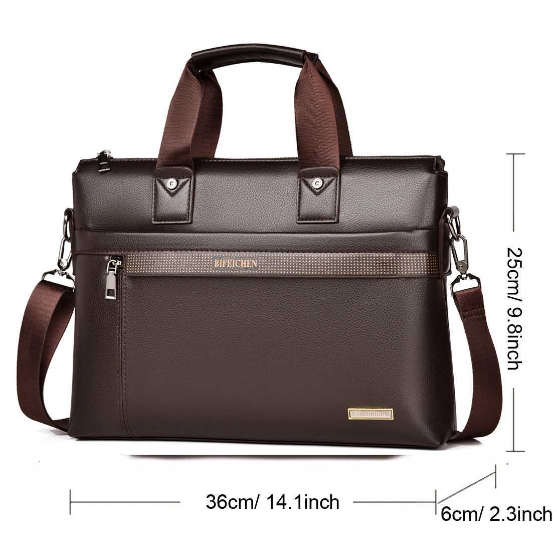2024 New Brand Men Briefcase Bag High Quality Business PU Leather Shoulder Messenger Bags Office Handbag A4 Document Laptop BagT251125