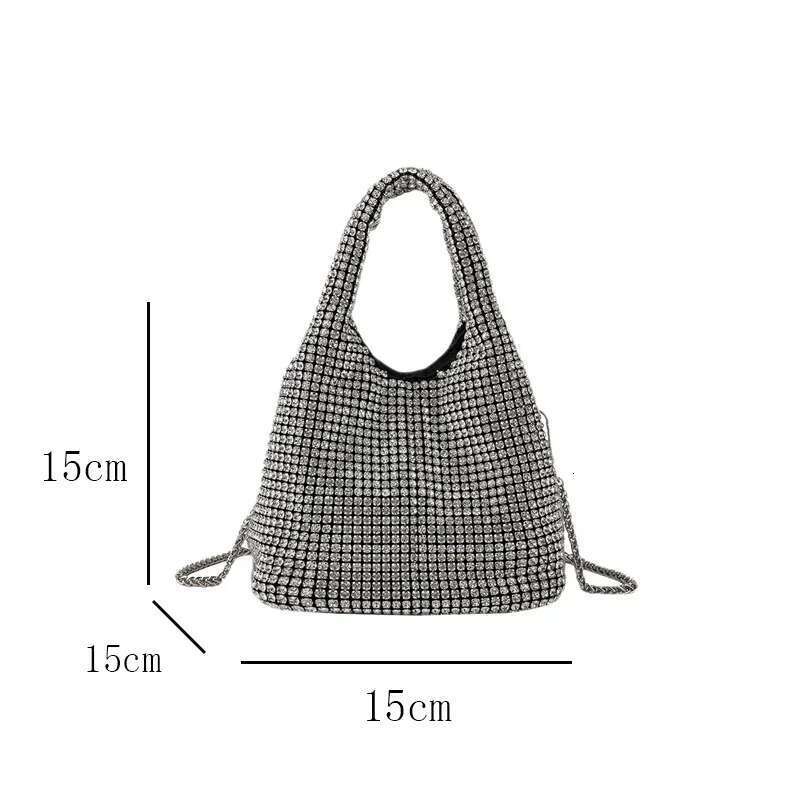 Shiny Crystal Bucket Shoulder Rhinestone Handmade Purses And Handbags Designer Evening Clutch Bag Purse