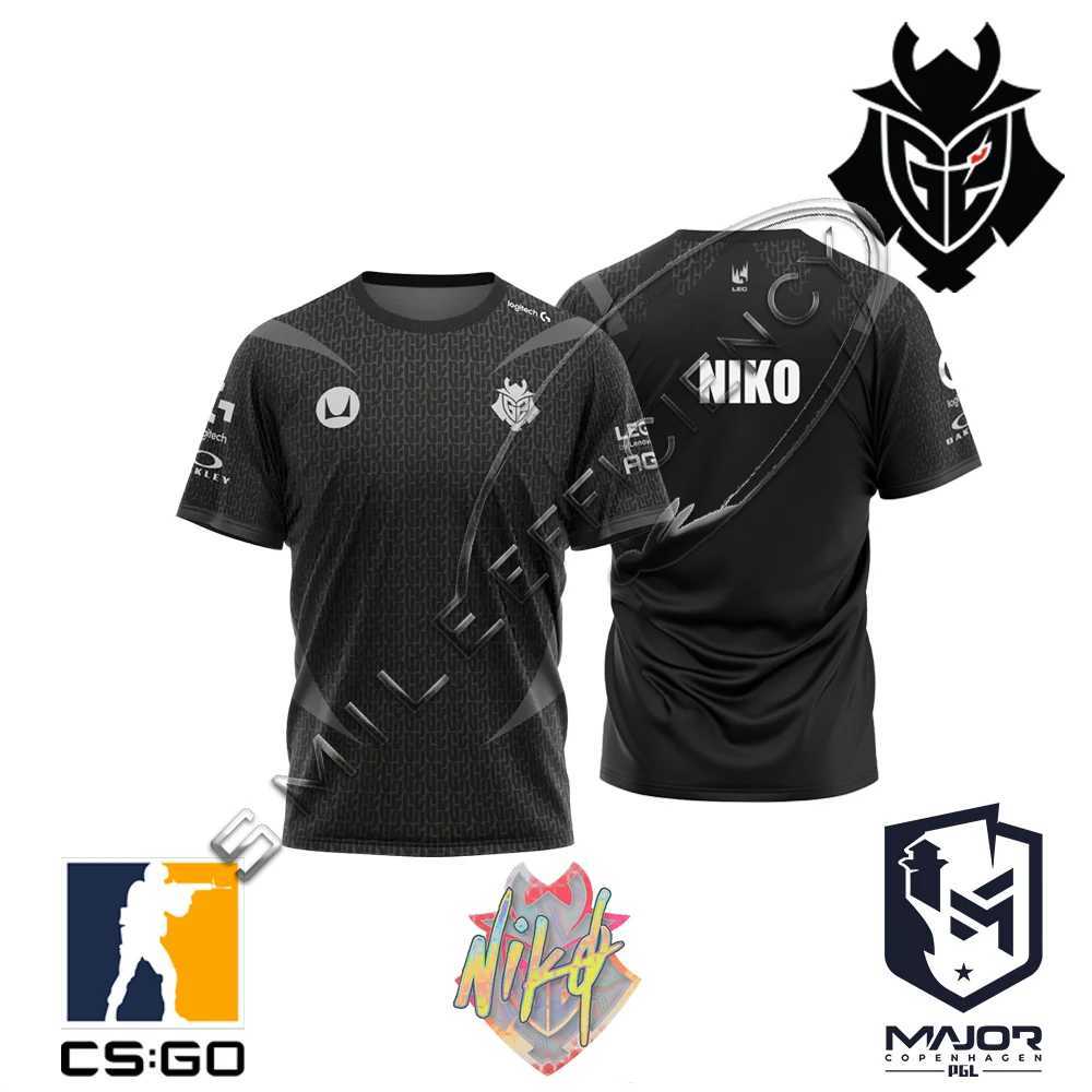 G2 E-Sports Club New Jersey O-Neck T-shirt 2024 CSGO 2 Niko Fan Support Clothing T-shirt Sports Activity Breathable Sports Top W250425