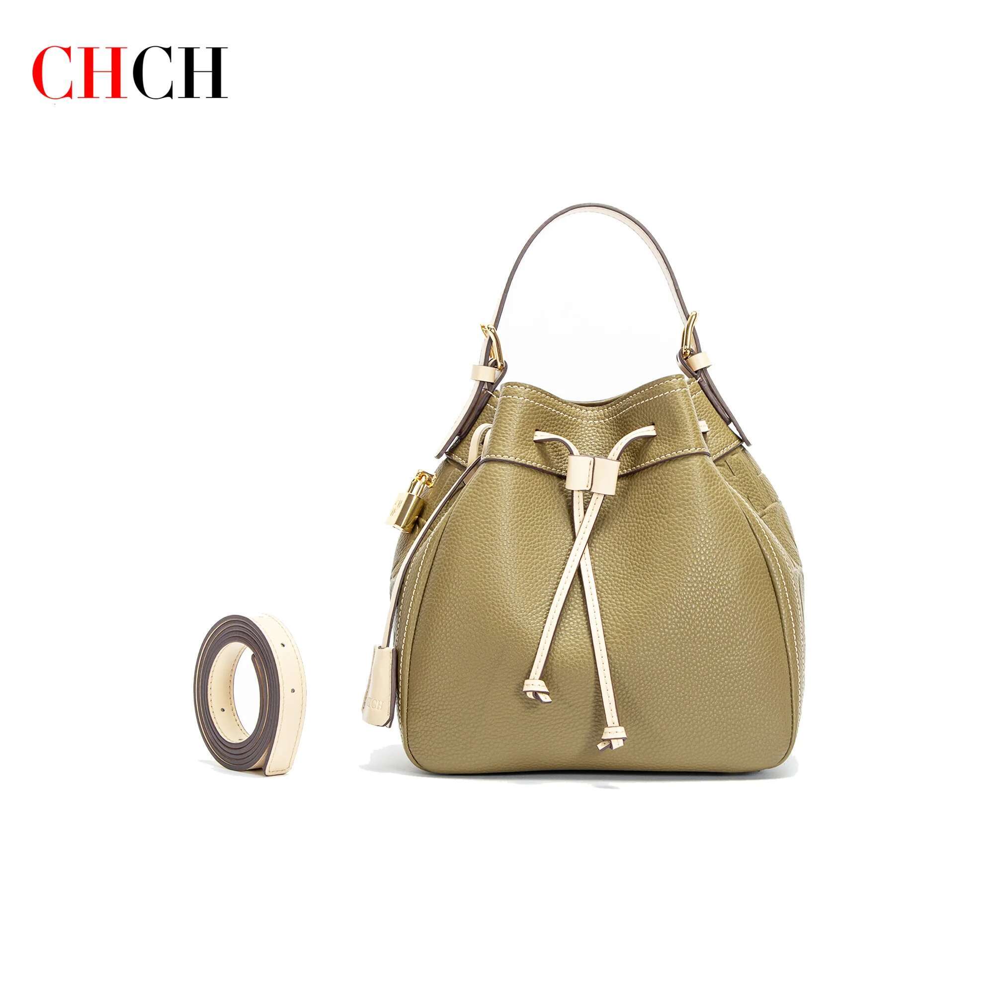 CHCH Women's Bucket 2024 New Drawstring Wallet Detachable Shoulder Bag
