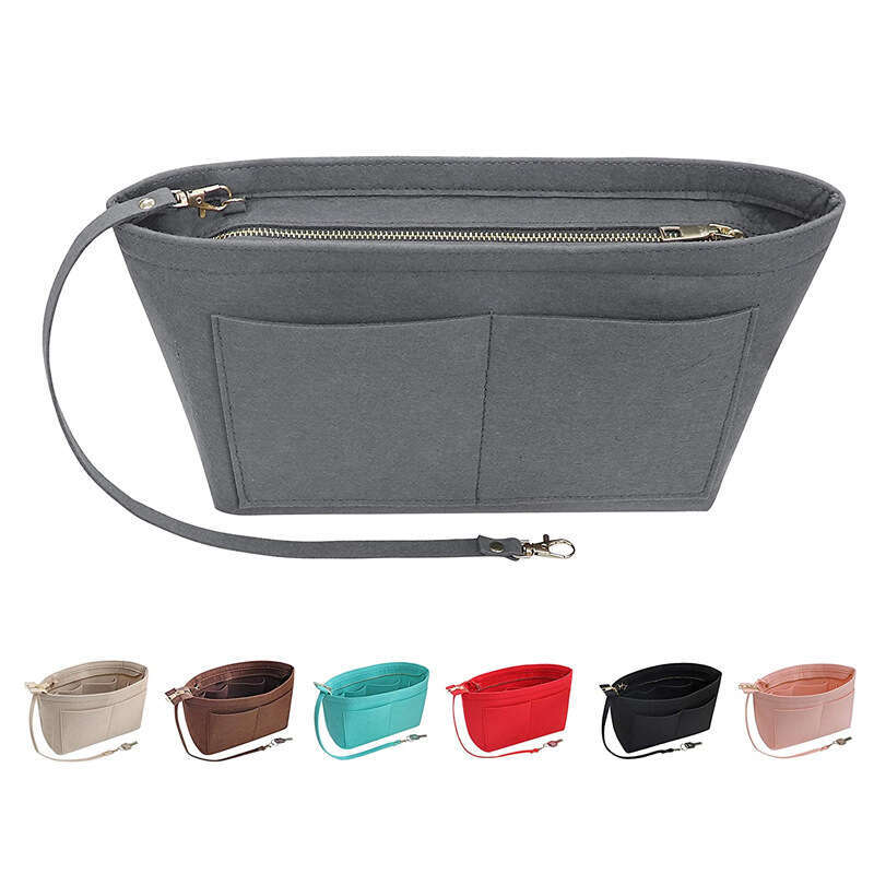 Felt middle makeup 2mm inner support bag, anti dirt anti-theft zipper lining, storage and organizing bag