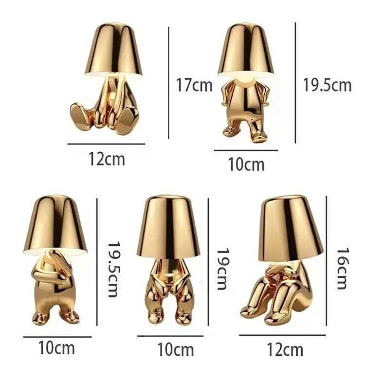 2025 Modern New Thinker Golden Statue Desk Lamp Bedroom Touch Atmosphere Usb Charging Decorative Desk Lamp OrnamentM251125