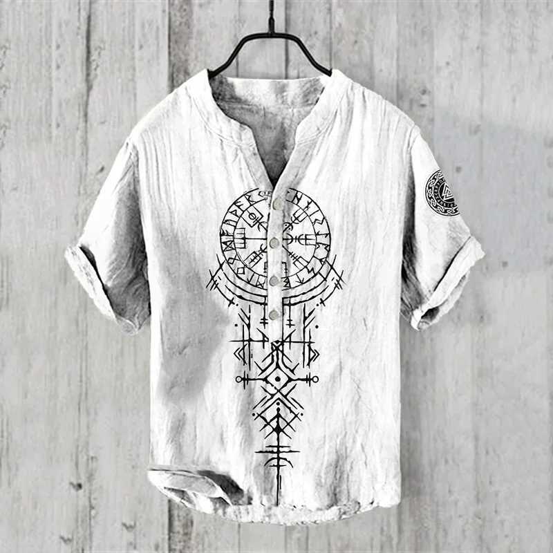 Spring and summer mens and womens shirts stand alone casual Hawaiian style shirt mens top 100% linen new hot selling W250425