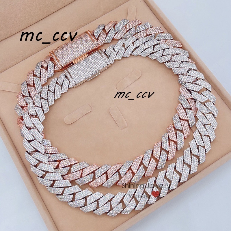 Iced Out Vvs Lab Diamond 20mm 4 Link Hip Hop Cuban Moissanite