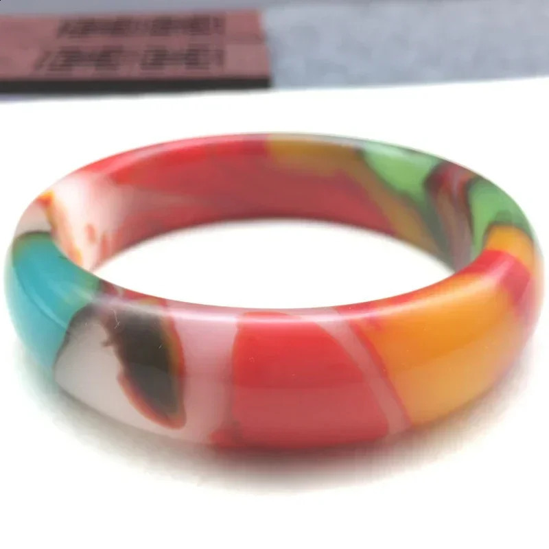 Outer Mongolia Bracelet Gold Silk Jade Bracelet Colorful Widen and Thicken Jade Bracelet Womens Safeness Bracelet 250424