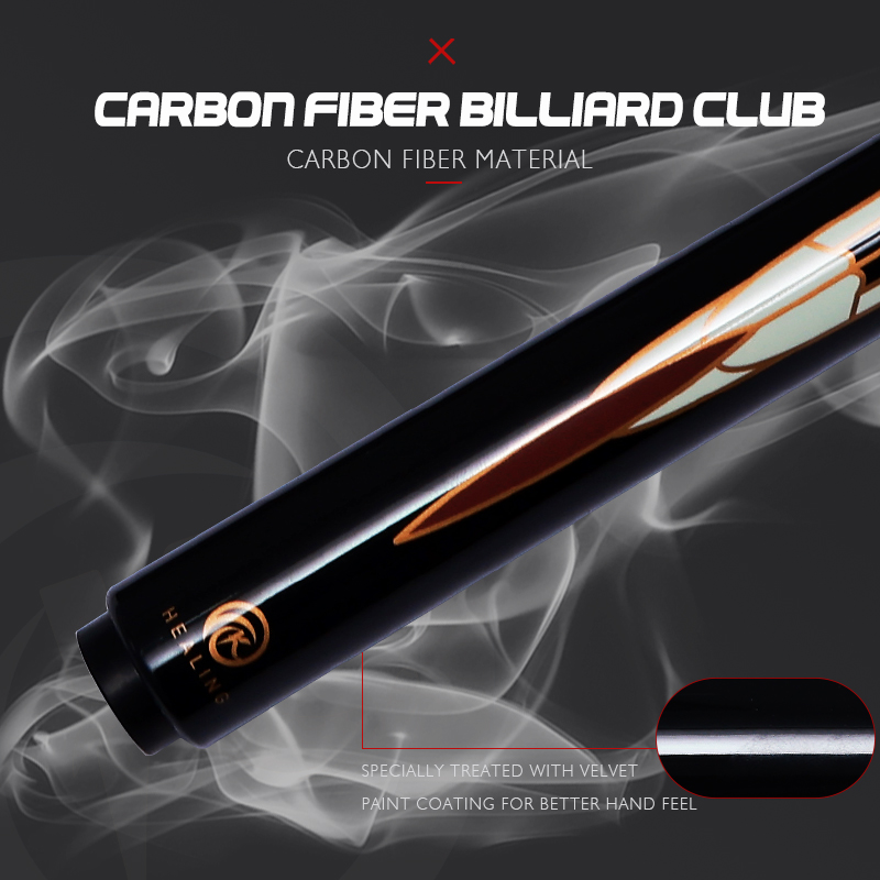 OKHEALING 3 Pieces 12.9mm Tip Break-Jump Cue Black Technology Carbon Fiber Shaft Butt 147cm 20~22oz Radial Pin Billiard Cue Pool Game Cues