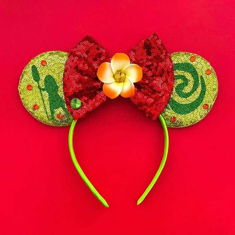 Disney Mickey Mouse Headwear Moana Earwear Girl Childrens Fish Hook Hair Womens Glitter Bow Maui Hair Accessories Gift X250425