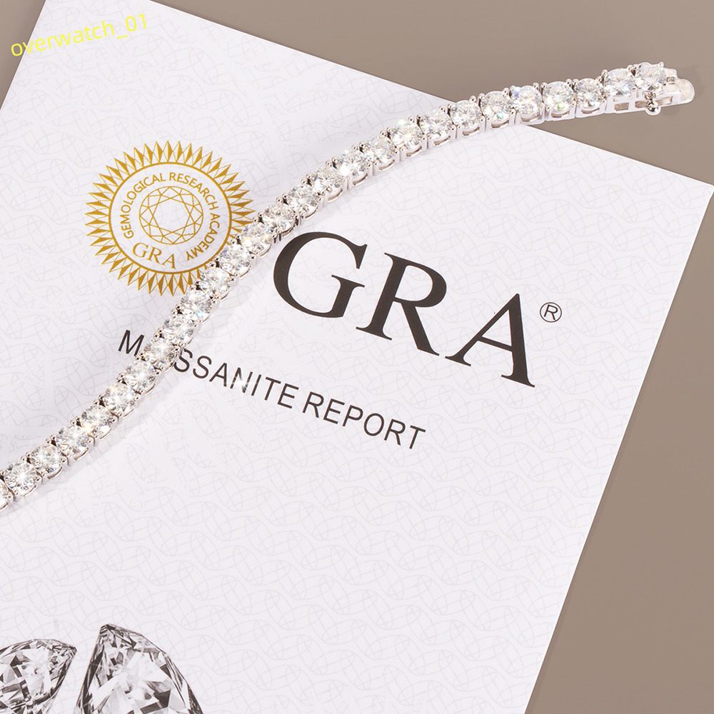 Moissanite Tennis Bracelet 925 Sterling Silver 3mm 6.5 in Lab-Grown Diamond Wedding Bridal Birthday Gift Women Men Fine Jewelry