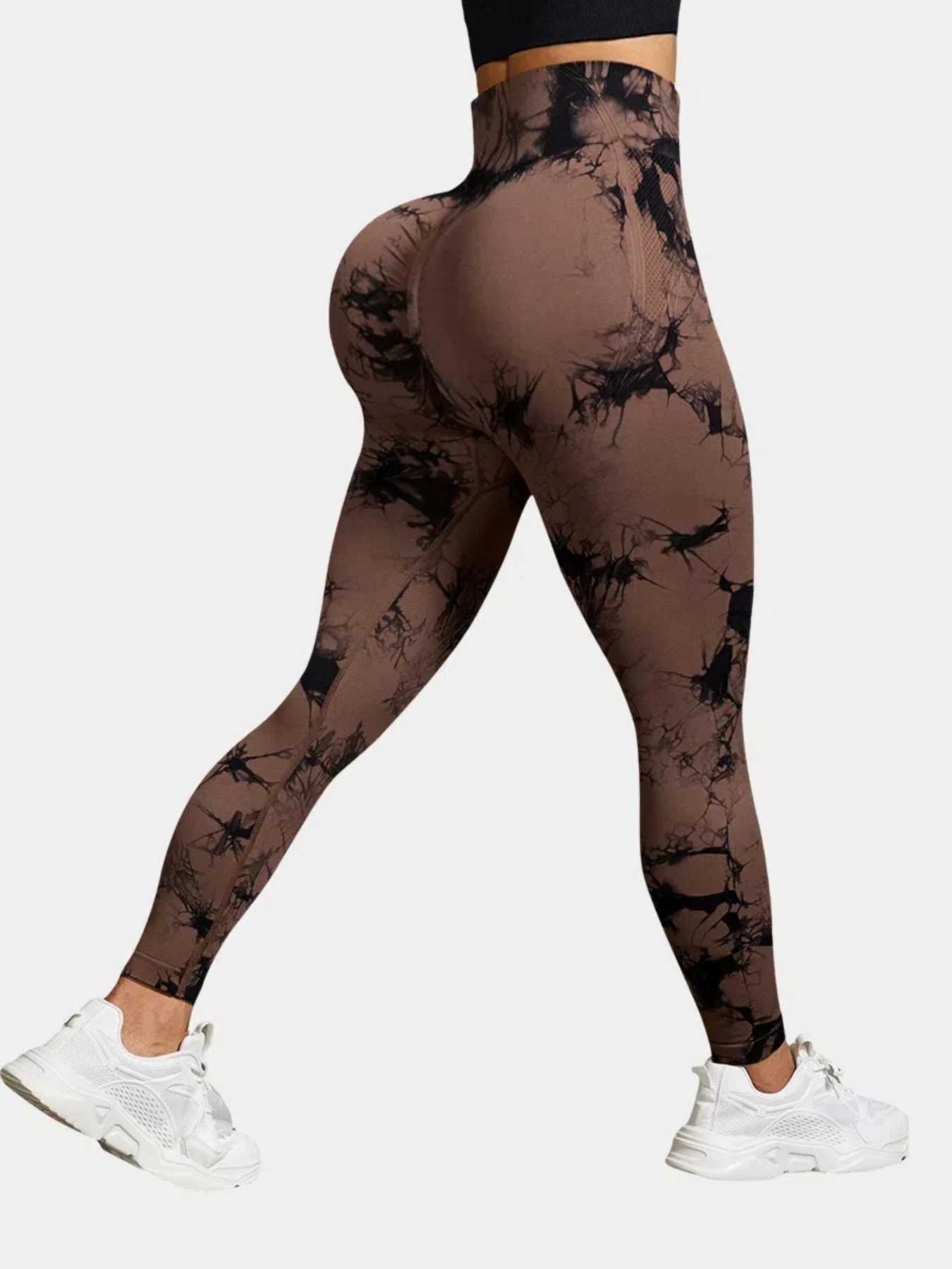 Tie dye seamless fashion yoga pants with high elasticity abdominal control gym legs fitness bikes yoga leggingsC250425
