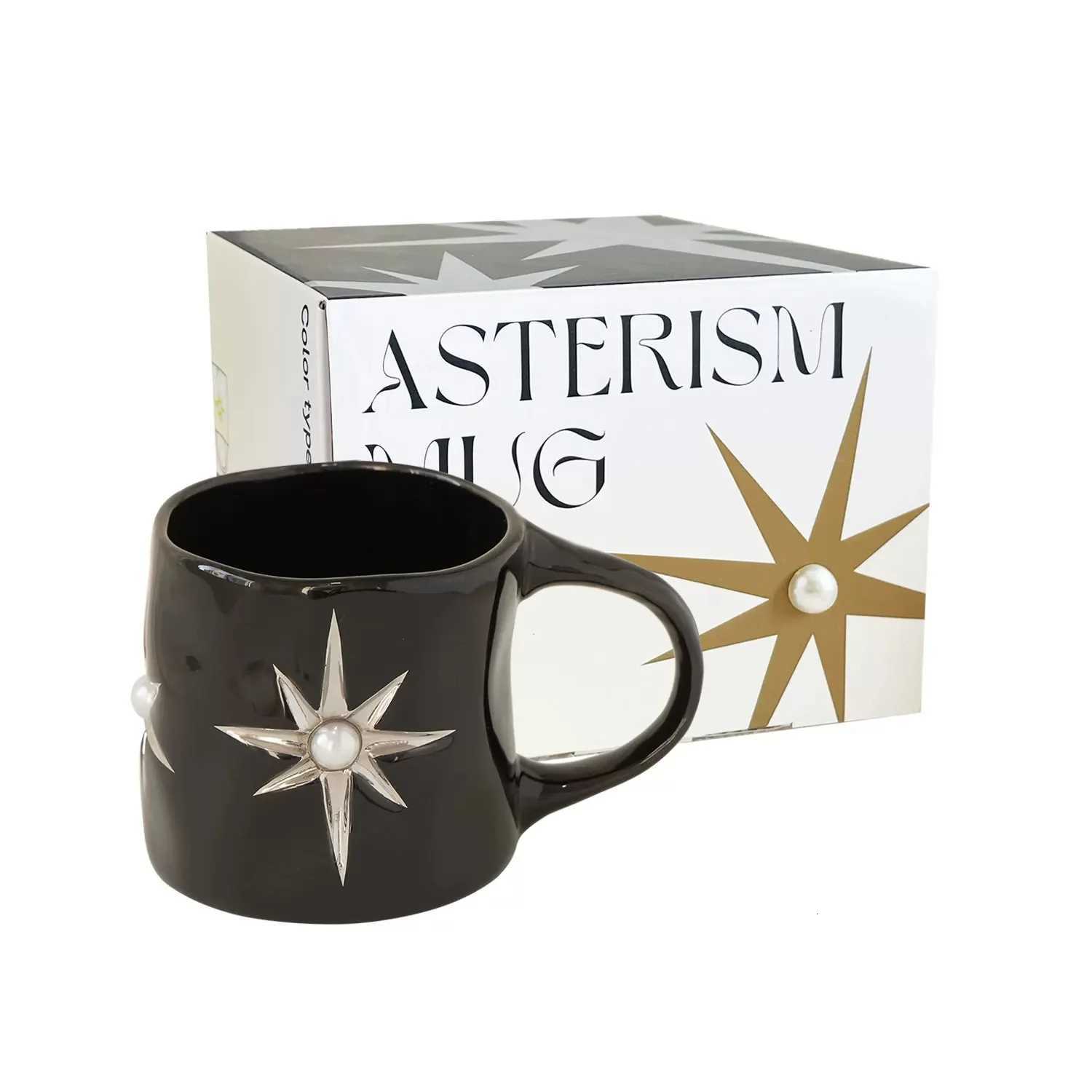 Star cup gem pearl ceramic cup mug coffee cup water cup Y251125