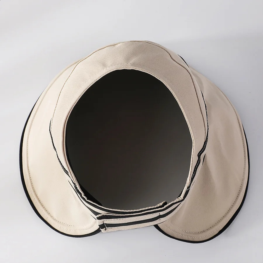 UPF50 High Sun Protection Vinyl Large Brim Striped Hollow Hat Ladies Outdoor UV Folding Sun Hat Beach Vacation 250424