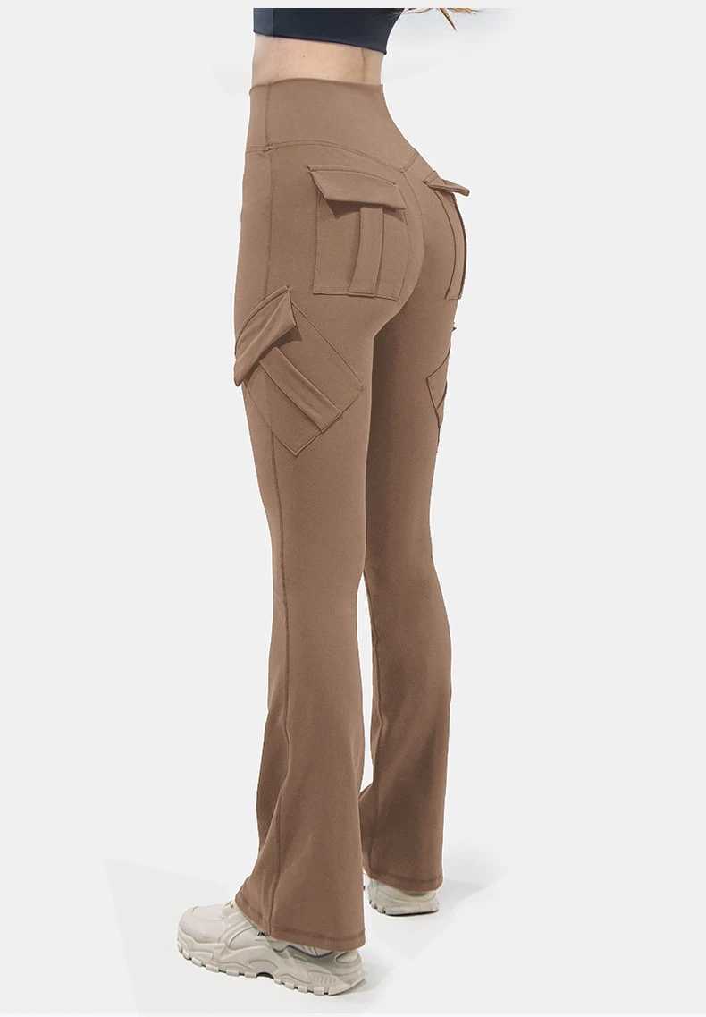New womens casual boots yoga pants plus size exercise Flare Legging high waisted Duncan pants with pockets sportswearC250425