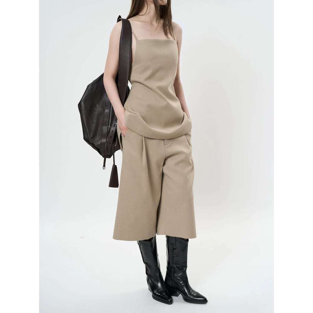Spring Women's Casual Solid Color Slim Fit Backless Camisole Vest