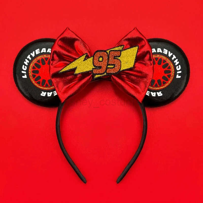 Disney Car Ear Hair Band Baby Pixar 95 Alma Mater Sheriff Hair Accessories Childrens Lightning McQueen Headband Girls Shining Hair X250425