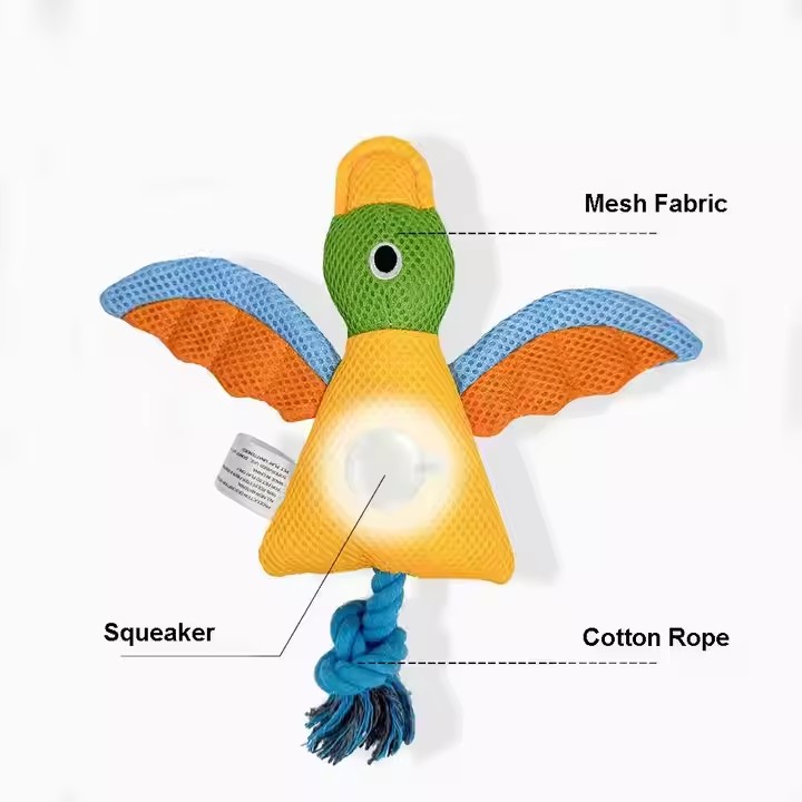 Plush Small Dog Toys for Small Breeds, Tough Puppy Toys to Keep Them Busy, Tough Mesh Fabric Stuffed Animals Puppy Chew Toys, Squeaky Dog Toys E48