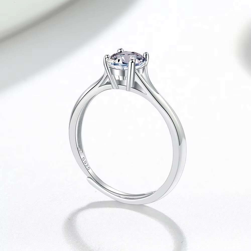 Sterling Silver Ring 925 Customized Moissanite Jewelry Non Fade Waterproof Bride Ring Wedding Engagement Ring Set Women