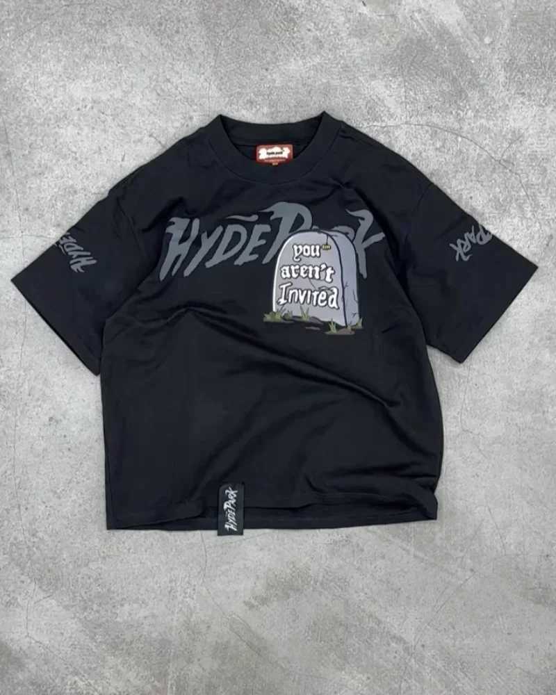 Summer fashion animation printing super large short sleeved T-shirt mens Gothic American street fashion brand loose casual top women W250425