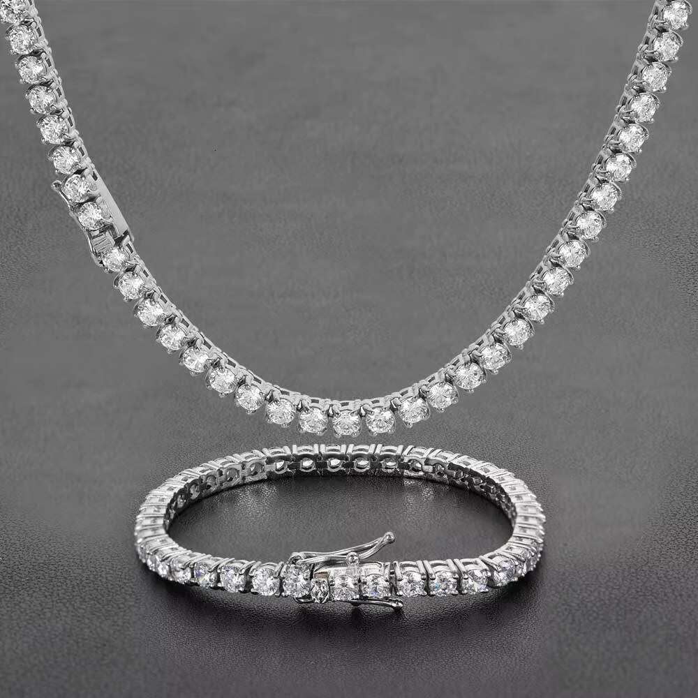 2mm~5mm VVS Moissanite Necklace with Fashion Hip Hop Jewelry Customized 925 Silver Cuban Chain