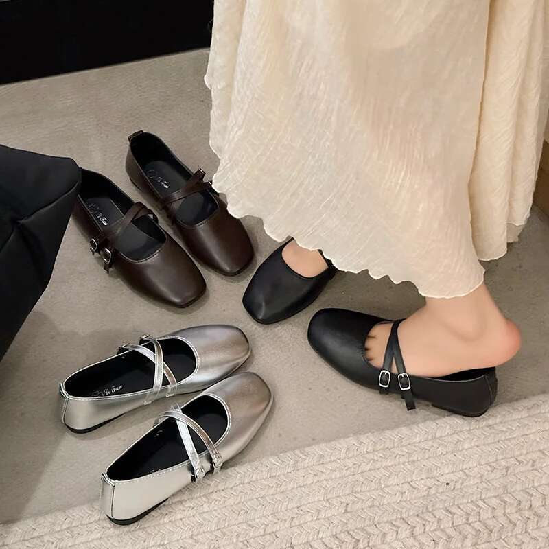 Spring/Summer Elegant Retro Mary Jane Casual Flat New Fashion Soft Comfortable Ballet Shoes Women Chaussure Femme ddmykukumalu