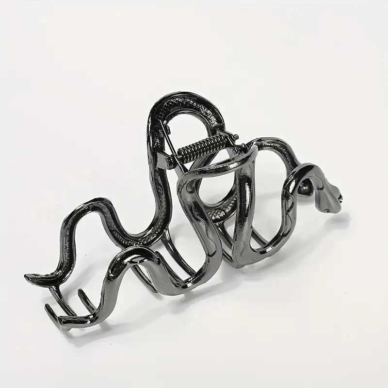 Gothic snake shaped metal hair clip shark clip high-quality feeling at the back of the head hair clip hair clipperT250425