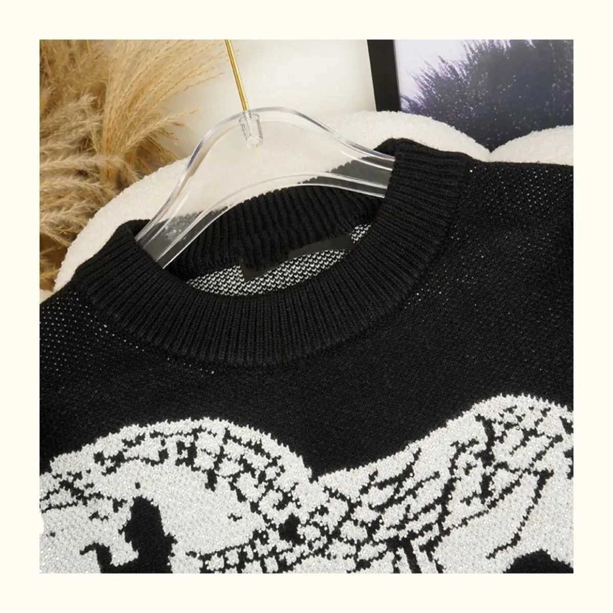 Runway Designer Autumn Winter Sweaters Vintage Horse Women Long Sleeve Knitted Cat Female Pullovers Elegant Mujer Clothes NZ147T251125