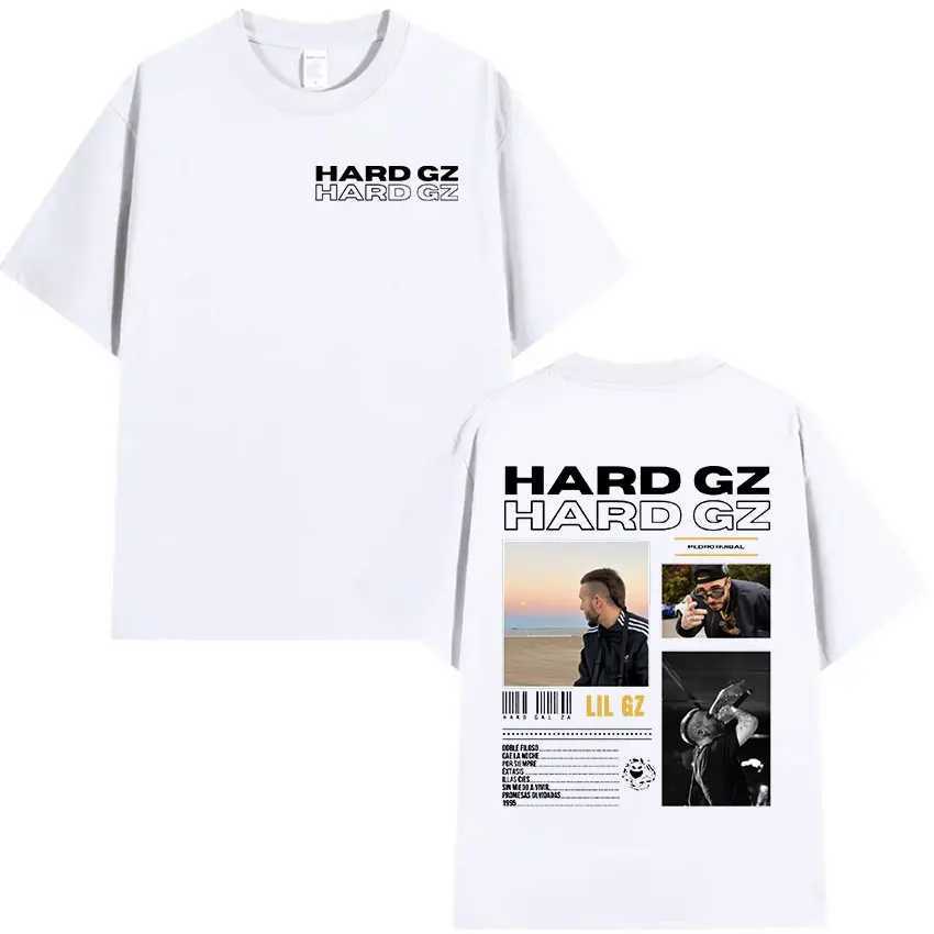 Rap singer HARD GZ Tour 2025 graphic T-shirt mens hip-hop fashion cotton short sleeved T-shirt retro oversized T-shirt street clothing W250425