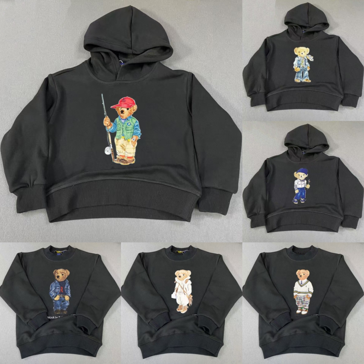 Designer Children's Hoodie Luxury Kid Hoody Fashion Round Neck Sweatshirt Bear Print Long Sleeve cotton Classic Boys and Girls Hoodies