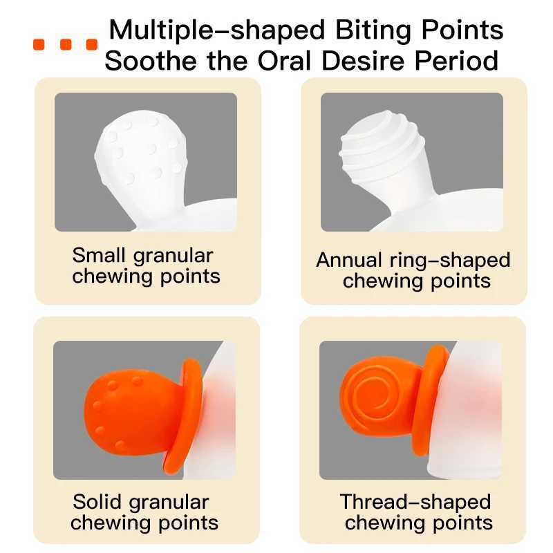 Soothe the Teeth Bunny Teething Toy with Hidden Handle - Anti-Thumb Sucking Design Soft Silicone Easy Grip for Youngsters G251125