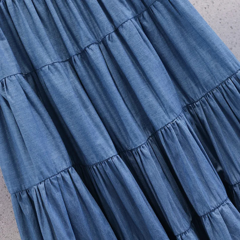 Retro Spring A-LINE Elastic Waist Girls Denim Shorts Layered Tight Clothes Childrens Clothing 250424