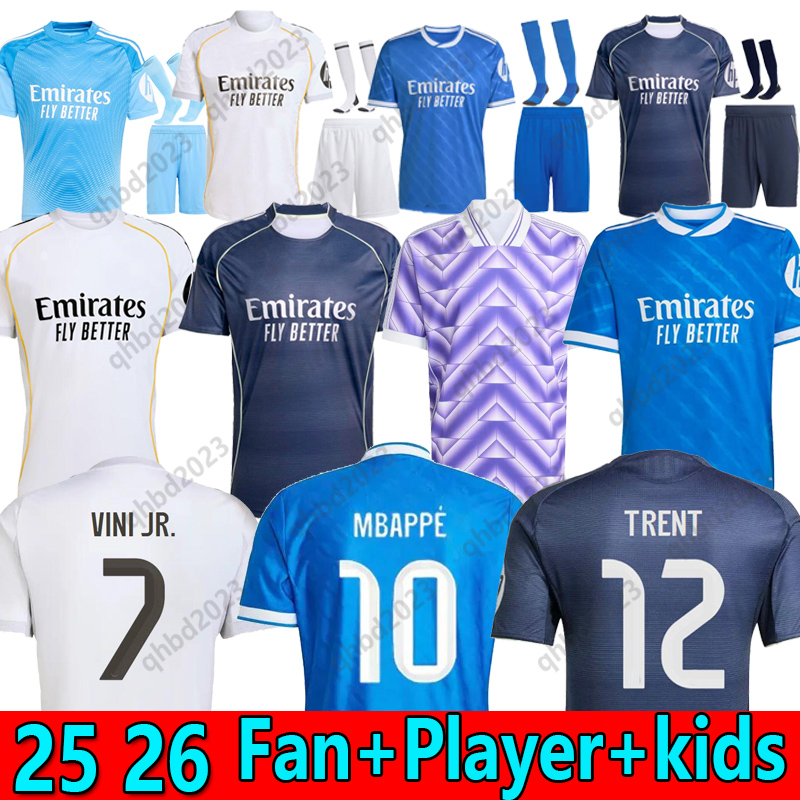 S-4XL 25 26 Bellingham VINI JR soccer jerseys CARVAJAL football shirt TCHOUAMENI CAMAVINGA ARNOLD RODRYGO Mbappe COURTOIS TRENT 2025 2026 camiseta kids kit TOPS