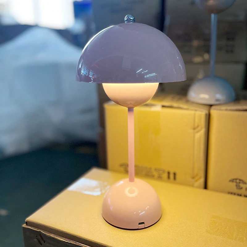 Mushroom Flower Bud Rechargeable LED Table Lamps Desk Night For Bedroom Dining Touch Night Light Simple Modern Decoration C251125