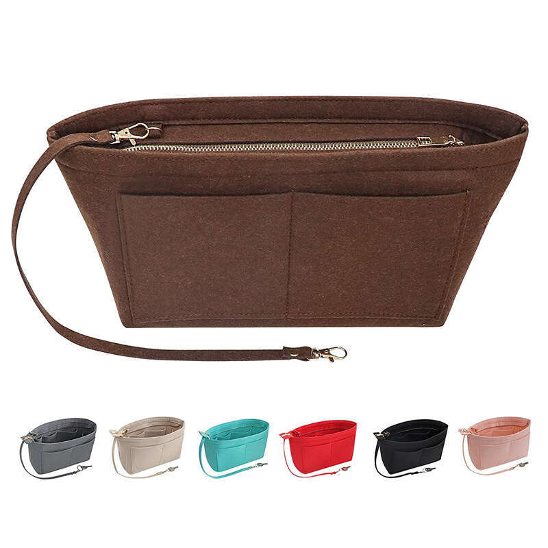 Felt middle makeup 2mm inner support bag, anti dirt anti-theft zipper lining, storage and organizing bag