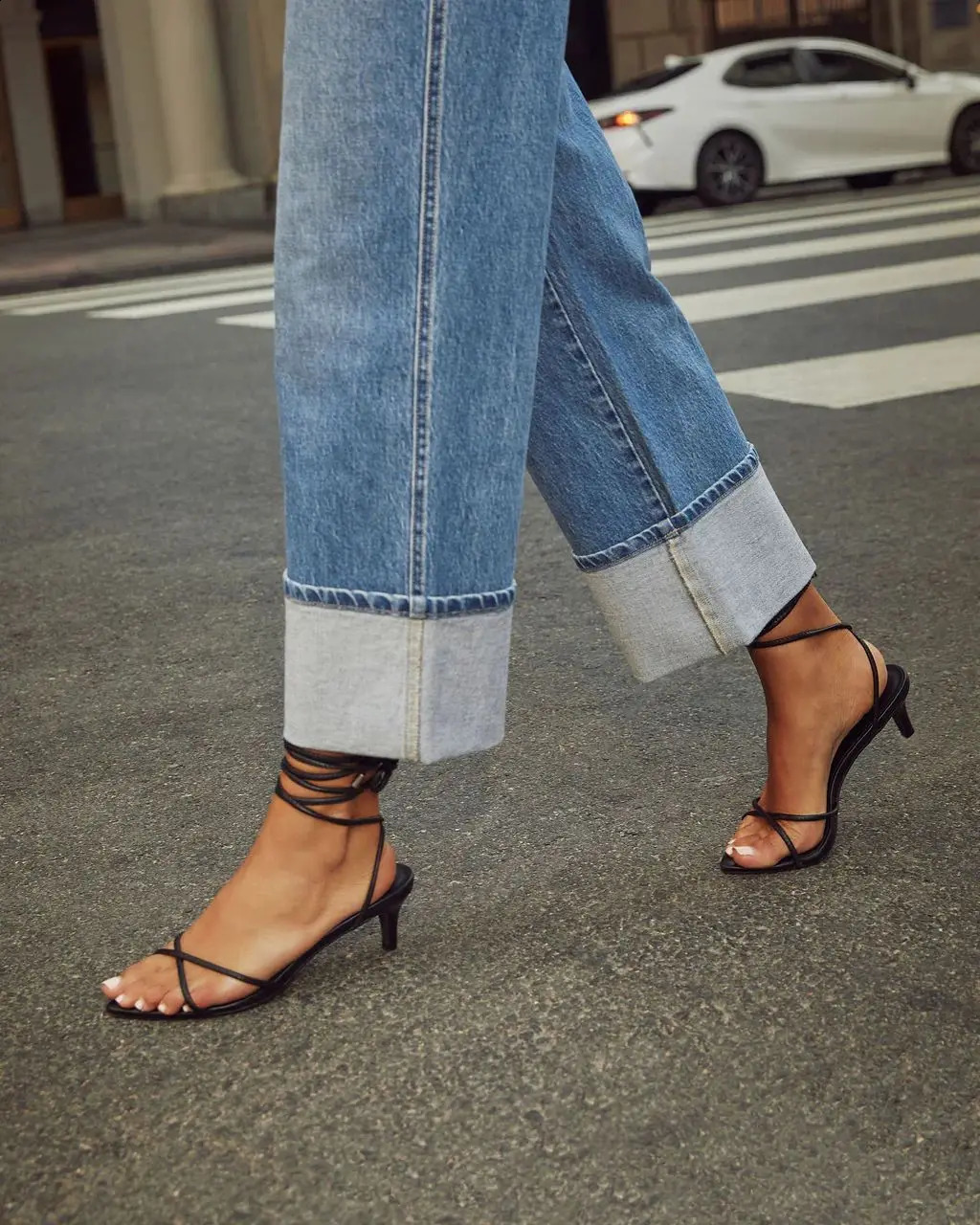 24 Autumn Womens Jeans Crop Straight Leg Curly Denim Nine Point Pants 250417