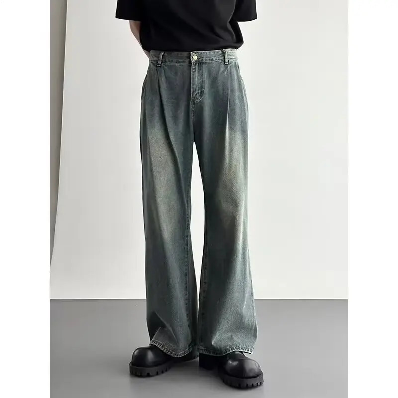 Womens high waisted straight leg jeans loose denim wide pants khaki retro blue light gray white Trouser 250417