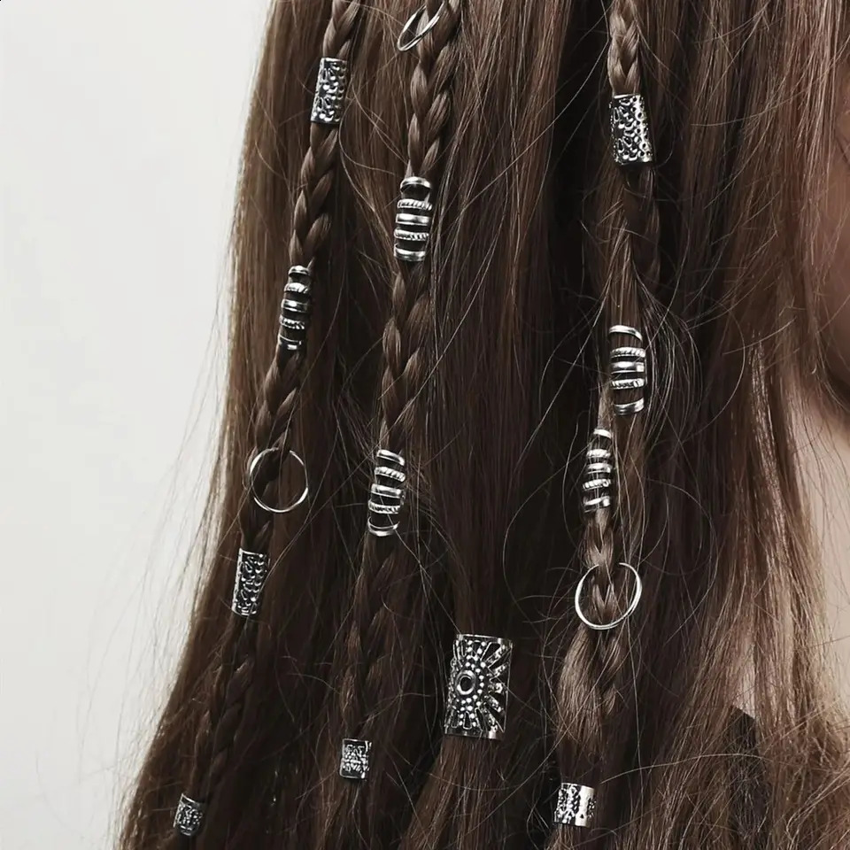 85 pieces of hollow hair ring accessories Dreadlocks pearl braided clip Dread Locks metal cuff decoration 250417