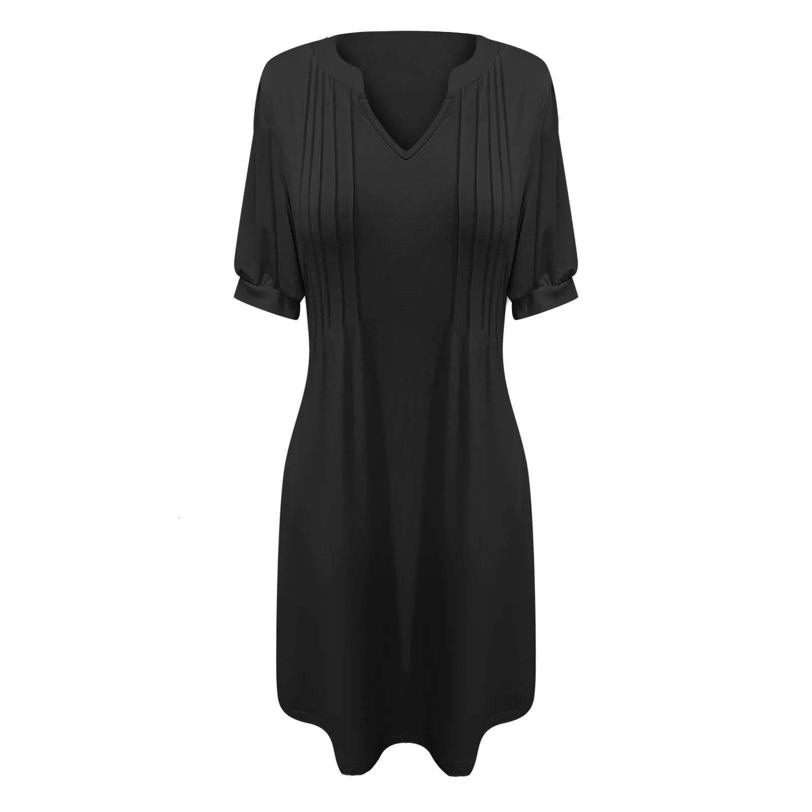 Dongdumaoyi Womens Dress Short Sleeve Casual Beach Tshirt V Neck Loose Sundress Elegant Fashion Summer New In Dresses